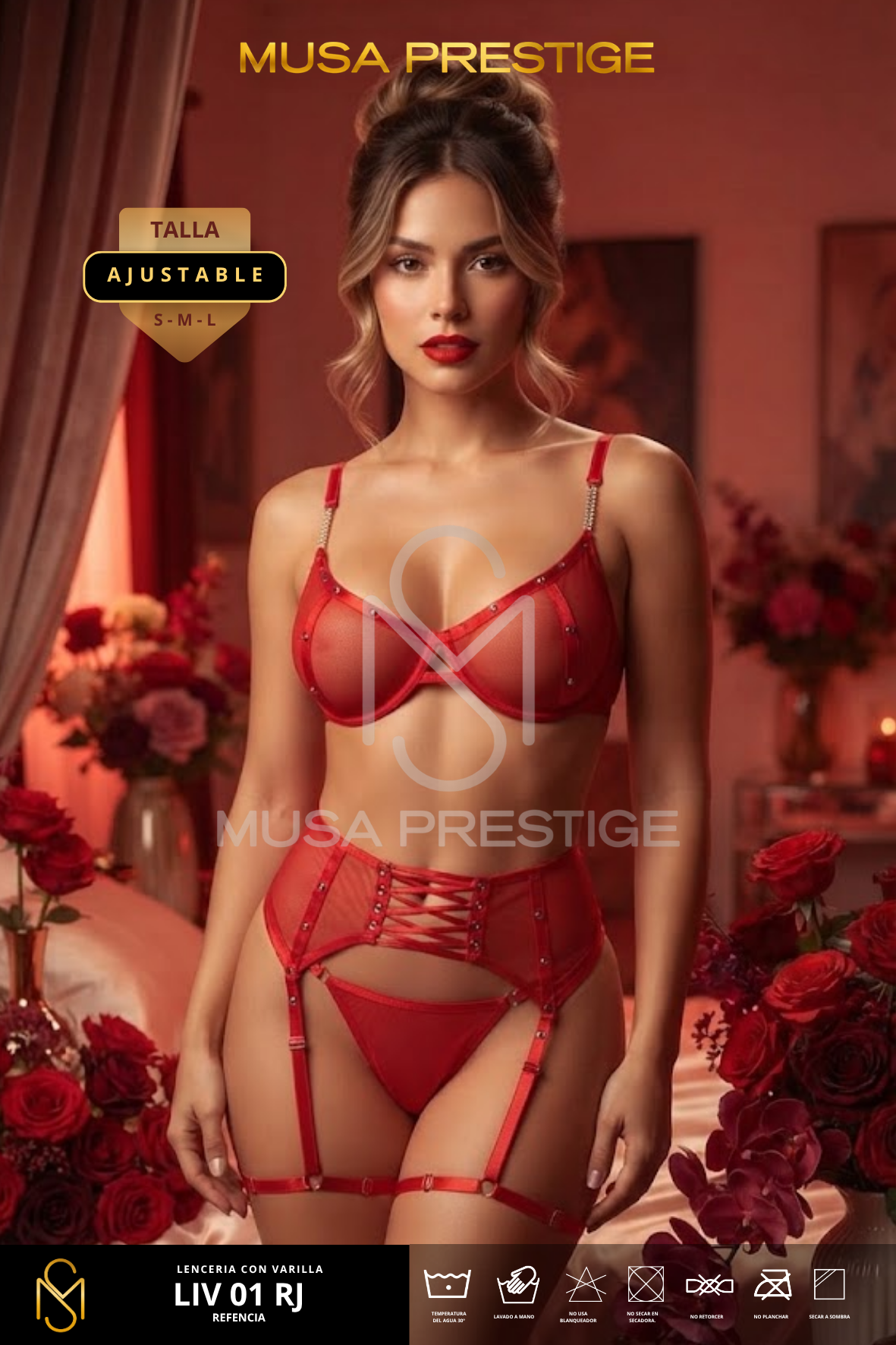 LENCERIA CON VARILLA LIV01 ROJO