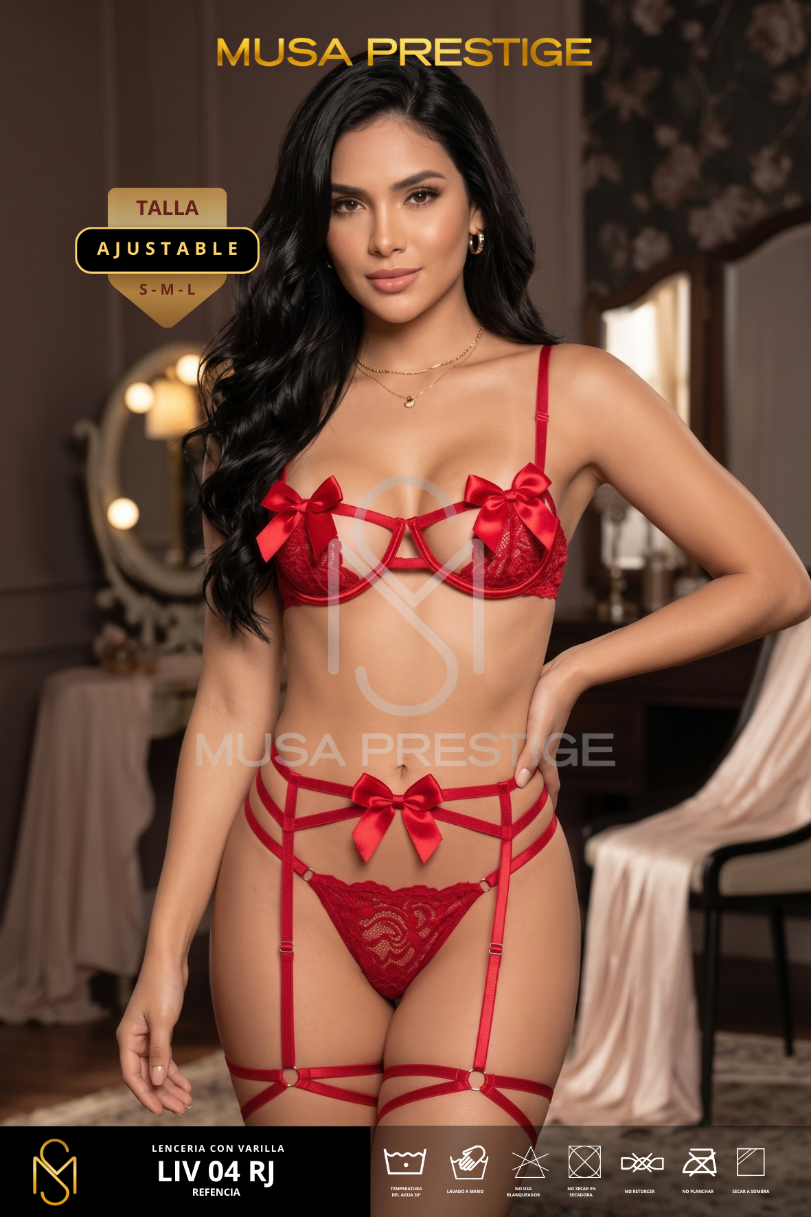 LENCERIA CON VARILLA LIV04 ROJO