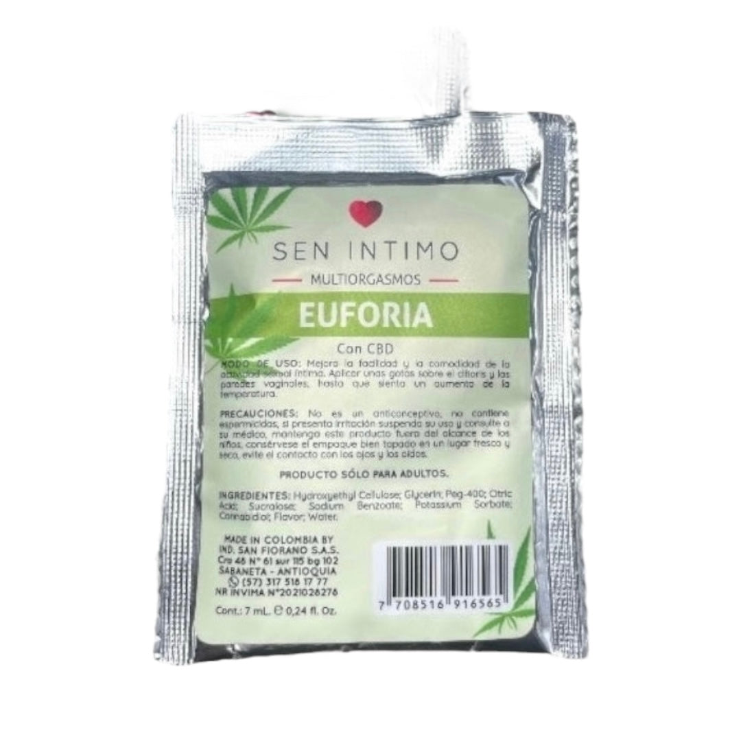 Lub. Multiorgasmos Euforia con CBD Sachet 7ml Sen Íntimo (Unidad)